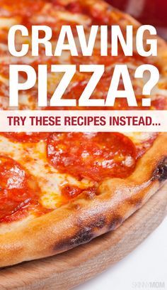 a pizza sitting on top of a wooden cutting board with the words crazing pizza? try these recipes instead