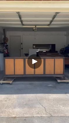 an image of a garage with a tv in it