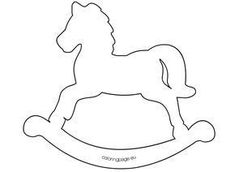 the outline of a rocking horse on a white background