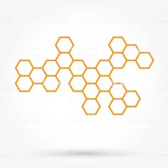 an orange hexagonal pattern on a white background royalty - art iste stock photo