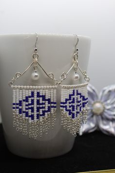 Hmong Pajntaub Earrings - Hmong Inspired Hmong Christmas, Traditional Earrings, Modern Love, Cute Necklace, Sterling Silver Studs, Silver Studs, Beaded Earrings, Silver Earrings, Jewelry Earrings Dangle