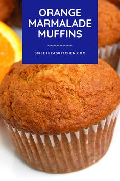 orange marmalade muffins with text overlay