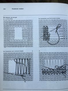 an open book with pictures of different things in the same pattern and instructions on how to use them