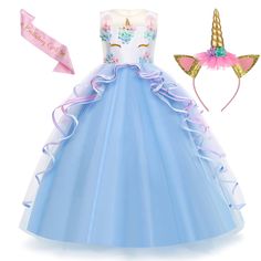 PRICES MAY VARY. A variety of accessories: including unicorn princess dress, unicorn headdress, unicorn Satin Sash. High-quality material: the princess costume is made of breathable, lightweight and safe materials to ensure that it will not itch, pill or fade. Can be washed by hand. Excellent design : fancy unicorn dresses for girls with soft colors , Invisible zipper opening and closing , chic flowers , and the details of the princess costume for girls are very delicate. A variety of occasions: Summer Princess Dress With Unicorn Print For Party, Summer Party Princess Dress With Unicorn Print, Summer Unicorn Print Princess Dress For Dress-up, Pink Unicorn Print Princess Dress For Party, Pink Princess Dress With Unicorn Print For Party, Princess Tutu Dress With Unicorn Print For Dress-up, Princess Dress For Costume Party And Carnival, Unicorn Headdress, Girls Unicorn Costume