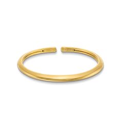 Sleek and refined, this sculpted gold open bangle bracelet is a sophisticated choice for day or night. Hollow 14K gold The open bangle simply shines in a polished finish 7.25 inches in circumference; flexes on and off for easy wear Modern Yellow Gold Cuff Bracelet With Shiny Finish, Modern Shiny Yellow Gold Cuff Bracelet, Gold Open Band Bracelet For Formal Occasions, Gold Open Band Bangle For Formal Occasions, Gold Open Band Bracelets For Formal Occasions, Formal Gold Bangle With Open Band, Formal Gold Open Band Bracelets, Timeless Open Cuff Bangle With Polished Finish, Modern Yellow Gold Bangle Cuff Bracelet