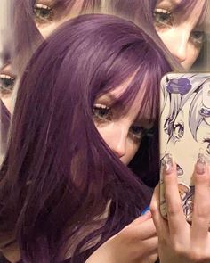 Punk Japanese, 2000s Y2k Aesthetic, Y2k Aesthetic Grunge, Mal Bertha, Japanese 2000s, Dark Purple Hair, Plum Hair, Dyed Hair Inspiration, Hair Color Purple