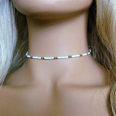 White Beaded Choker Seed Bead Necklace With Orange & Silver | Etsy Adjustable White Beaded Chain, Adjustable White Bohemian Choker, Adjustable Spacer Bead Choker Jewelry, White Adjustable Jewelry With Silver Beads, Adjustable White Jewelry With Silver Beads, Adjustable Spacer Beads Choker, Adjustable White Silver Beaded Jewelry, Bohemian Adjustable Letter Beads Choker, Adjustable Bohemian Letter Beads Choker