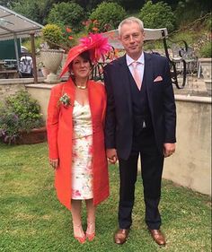 Mother of the bride, wedding outfit, frock coat, hot pink, orange, shot silk, raw silk Bride Outfit Ideas, Flattering Outfits, Frock Coat, Garden Party Dress, Orange And Pink, Bride Clothes