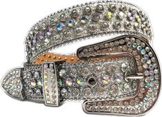 Bling Jewelry, 14kt Gold, Silver Glitter, Rainbow Colors, Leather Belt, Belts, Buckle, Ships, Leather