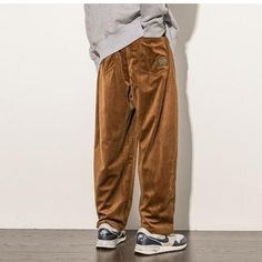 Pant Style: Straight Length: Full Length Front Style: Flat Fit Type: Loose Material: Polyester Thickness: Midweight Fabric Type: Corduroy Decoration: Pockets Style: Casual, Vintage Waist Type: Mid Gender: Men Closure Type: Elastic Waist Size (cm) Length Hip Waist Thigh M 99 110 70 69 L 100 114 74 70.8 XL 101 118 78 72.6 XXL 102 122 82 74.4 3XL 103 126 86 76.2 4XL 104 130 90 78 5XL 105 134 94 79.8 Size (inch) Length Hip Waist Thigh M 38.97 43.30 27.55 27.16 L 39.37 44.88 29.13 27.87 XL 39.76 46.4