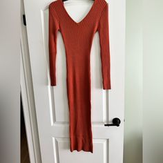 Nwt Vitality Bodycon Sweater Dress Bodycon Sweater, Bodycon Sweater Dress, Color Orange, Sweater Dress, Colorful Dresses, Long Sleeve Dress, Womens Dresses, Orange, Long Sleeve