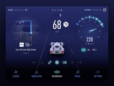 a car dashboard with various gauges and numbers on it