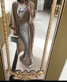 Modest Wear, Hijab Fashion Inspiration, Abaya Fashion, Fashion Outfit, Hijab Fashion, Modest Fashion, Duster Coat, Selfies