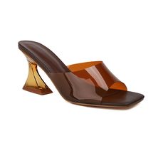 PRICES MAY VARY. 👠【Heel Height】:8cm/3.18 inchs heel. 👠【Versatile Color Options】: Available in three classic colors - brown, gold, and black - these sandals complement various outfits and styles, making them a versatile addition to your footwear collection. 👠【Durable PVC Material】: Made from high-quality PVC material, these sandals are durable, ensuring long-term wear and tear resistance. 👠【Comfortable Design】: Slip-on design for easy wear and removal,providing support and comfort for all-day Kitten Heels Sandals, Slipper Design, Open Toe Slippers, Kitten Heel Sandals, Designer Slippers, Comfortable Design, Colors Brown, Footwear Collection, Color Rojo