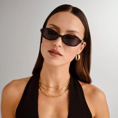 Lunita Black Women's Oval Sunglasses | Le Specs Le Specs Outta Love, Le Specs Sunglasses, Polymer Plastic, Le Specs, Rectangle Sunglasses, Oval Sunglasses, Work It, Black Khakis, Hailey Bieber