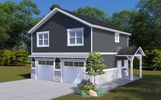 this is an artist's rendering of a two car garage