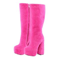 Women Rose Pink Platform Round Toe Chunky Heel Fluffy Side Zip Lady Knee High Fashion Boots Boot Type: Modern Boots Shaft Material: Synthetic Outsole Material: RUBBER Upper Material: Synthetic Origin: Mainland China 1005005876079298 Season: Spring/Autumn Insole Material: PU Heel Type: Round Heels Lining Material: LYCRA Boot Height: Knee-High Item Type: BOOTS Fashion Element: zipper Department Name: ADULT Toe Shape: round toe Heel Height: Super High (8cm-up) With Platforms: Yes Platform Height: 5-7cm Style: Punk is_handmade: Yes Pattern Type: Solid Model Number: Onlymaker Women's Black Matte Platform Front Lace-Up Side Zip Knee Hi Fit: Fits true to size, take your normal size Closure Type: ZIP Heel Height: 15-16 CM Packaging: With dusting bags and Box Important Note（size) 1.Please noted siz Faux Fur Heels, Fluffy Boots, Pink Platform, Heels Aesthetic, Fur Heels, Pink Platforms, Zippers Fashion, Punk Inspiration, Pink Fur