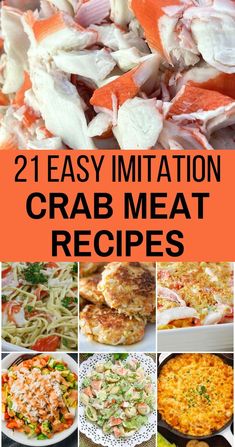 21 easy imitatioon crab meat recipes Immitation Crab Recipes, Crab Recipes Easy, Crab Pasta Recipes, Crab Rangoons, Crab Pasta, Crab Meat Recipes, Crab Dishes