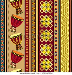 seamless background with african drum ornament - stock photo Drums Music, African Drum, Music Culture, African Fabric, Fabric By The Yard, Triangles, Drums, East Urban Home, Yard