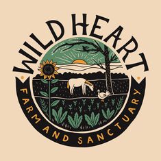 the logo for wild heart farm and sanctuary