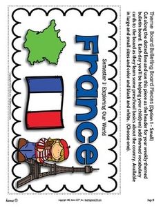 the back cover of a book with words and pictures on it, including an image of france