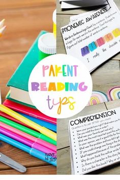 some books and pencils on a table with paper reading tips in front of them