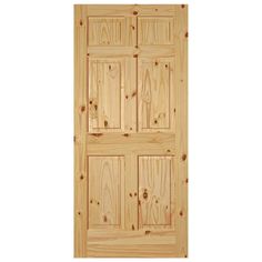 a wooden door with three panels on the front and side paneled in light wood