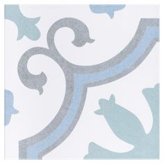 a blue and white wallpaper with birds on it