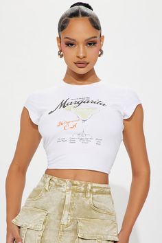 Available In Ivory. Crew Neck Short Sleeve Front Screen Stretch Disclaimer: Due To The Printing Process A Difference In Saturation May Occur. Each Garment Is Unique. 95% Cotton 5% Elastane Imported | Soup Of The Day Margaritas Tee Shirt in Ivory size Medium by Fashion Nova Soup Of The Day, Orange Wedges, Tops And Bottoms, Negroni, Matching Dresses, Tee Design, Active Wear For Women, Womens Clothing Tops, Clothes For Sale