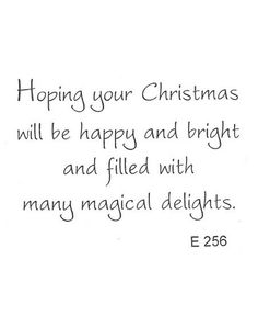 a christmas card with the words hoping your christmas will be happy and bright and filled with many