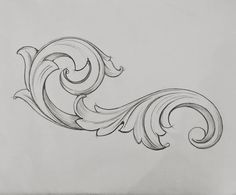 a black and white drawing of a swirly design on a piece of paper,