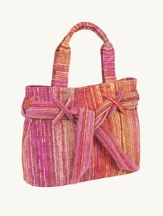 Grass Beach Bow Bag Pink