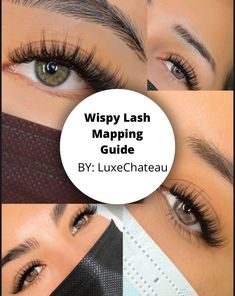 Are you ready to accelerate your lash career? Announcing the Luxe Chateau's Wispy Lash Styling E-book! This e-book will be your guide to creating super advanced lash sets. If you're tired of only offering regular classic, hybrid and volume sets, then this ebook is perfect for you! If you've been wanting to create very different and unique lash sets that are super popular and high demand but have no idea how to achieve it, then this ebook is perfect for you! If you've been trying over and over ag Volume Lashes Mapping, Volume Wet Set Lashes, Wet And Wispy Lash Extensions, Open Eye Volume Lash Extensions, Medium Lash Extensions, Hybrid Open Eye Lash Extensions, Volume Set Lash Extensions, Lash Extensions Guide, Hybrid Lash Extensions Map