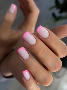 Multicolor  Collar   Plants Color Nails Embellished   Nail,Hand & Foot Care Pink French Manicure, Nagel Tips, Pink French, Dipped Nails, Nailed It, Stick On Nails, French Tip Nails, Manicure E Pedicure, Nail Accessories