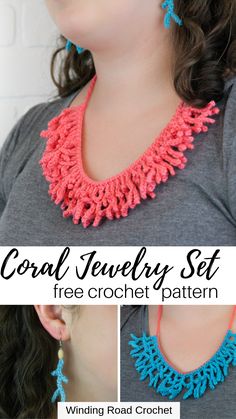 the coral jewelry set is free crochet pattern