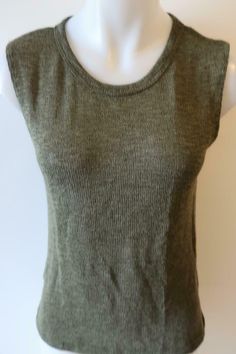 NWT WOMENS LNA SCOOP NYC OLIVE GREEN SLEEVELESS SWEATER TOP XS* RETAIL PRICE: $98 BACK IS LONGER THAN FRONT MATERIAL: 48% POLYESTER 48% RAYON 4% SPANDEX MEASUREMENTS (FLAT/UNSTRETCHED): ARMPIT: 16" LENGTH: 28" ...ran kat_307-1** Pictures sell! Auctiva offers Free Image Hosting and Editing. The complete eBay Selling Solution. Track Page Views With Auctiva's FREE Counter Fall Crew Neck Tank Top, Sleeveless Relaxed Fit Top For Fall, Tank Top For Layering In Fall, Stretch Crew Neck Tank Top For Fall, Green Fitted Knit Top For Fall, Fitted Green Knit Top For Fall, Casual Stretch Tank Sweater Vest, Fall Layering Tank Top, Khaki Knit Tops For Fall