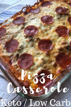 a pizza casserole with keto and low carb crust