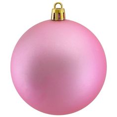 a pink ball ornament on a white background