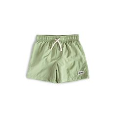 Bather kids solid sage swim trunk Green Bottoms With Elastic Waistband In Recycled Polyester, Casual Swimwear For Summer Playtime, Stretch Swimwear For Summer Playtime, Spring Bottoms In Stretch Recycled Polyester, Summer Playtime Elastic Bottoms, Elastic Bottoms For Summer Playwear, Green Nylon Swimwear For Spring, Summer Nylon Bottoms With Adjustable Waist, Green Summer Bottoms For Playtime