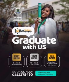 an advertisement for graduate with us