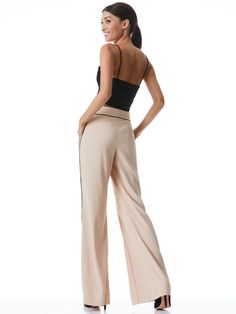 Proof that comfy and cool can co-exist, these wide-leg trousers make a statement, while keeping things totally polished. alice + olivia Dylan Piped High Waist Pant in Almond Tan/Black, Size 2 Modern Wide Leg Pants For Evening, Modern Wide-leg Evening Pants, Chic Wide-leg Evening Pants, Trendy Straight Leg Evening Pants, Chic Wide Leg Pants For Evening, Modern Ankle-length Evening Pants, Chic Wide-leg Pants For Night Out, Chic Wide Leg Cargo Pants, Chic Wide-leg Cargo Pants