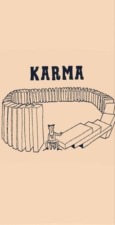 a drawing of a couch and chair with the words karma on it