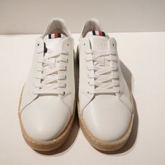 Here Is A Pair Of Tommy Hilfiger Leather Sneakers. Men's Size 11 U.S. New In Box With Tags They're Similar To Adidas "Stan Smiths" Model. White Leather Tommy Hilfiger Sneakers, Classic Tommy Hilfiger Leather Sneakers, White Tommy Hilfiger Sneakers With Rubber Sole, Tommy Hilfiger White Sneakers With Cushioned Footbed, White Tommy Hilfiger Sneakers With Cushioned Footbed, Tommy Hilfiger White Cushioned Sneakers, Tommy Hilfiger White Slip-on Sneakers, Tommy Hilfiger Leather Sneakers With Cushioned Footbed, Canvas Sneakers Men