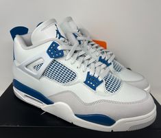 Nike Air Jordan 4 Retro 2024 AJ4 Military Blue Shoes FV5029-141 Size 13 Casual Air Jordan 4 Low-top With Air Cushioning, Casual Low-top Air Jordan 4 With Air Cushioning, Casual Air Jordan 4 Breathable Synthetic, Casual Air Jordan 4 With Air Cushioning, Air Jordan 4 For Sports, Air Jordan 4 Synthetic For Light Sports, Blue Air Jordan 4 Sports Shoes With Branded Insole, Blue Low-top Air Jordan 4 Breathable, Blue Air Jordan 4 With Branded Insole For Sports