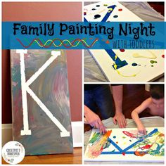 family painting night with toddlers at craftivity moms in the kitchen and living room