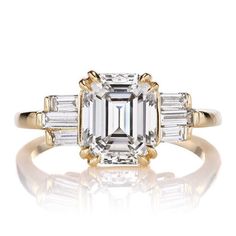 3 TCW Classic Asscher Cut Lab Created Diamond Engagement Ring By Rumasy Jewelry... ✨ 𝐃𝐢𝐚𝐦𝐨𝐧𝐝 𝐃𝐞𝐭𝐚𝐢𝐥𝐬 ✨ ↦ Total Diamond Weight: 3.00 Carat ↦ Center Diamond Shape: Asscher ↦ Center Diamond Weight: 2.05 Carat ↦ Color: G ↦ Clarity: VS2 ↦ Side Accent Diamonds: 0.95 Carat ↦ Ring Size: Size Selectable This lab-grown diamond was grown by the CVD /HTHP process. ✨ 𝐑𝐢𝐧𝐠 𝐃𝐞𝐭𝐚𝐢𝐥𝐬 ✨ ↦ Metal Purity: 1OK/14K/18K Solid Gold/Platinum ↦ Metal Tone: Yellow/White Gold ↦ Stamp/Hallmark: Yes ↦Center Stone Certificate: IGI Certified Diamond ↦ Jewelry Certificate: Free of Cost with Listed Design ↦ SKU No: JN036 ✨ Since the listed Jewelry is made to order, we are open to all kinds of customizations. (Price may vary depending on the diamond carat weight and metal weight variation.) ✨ ✨ We ha Gold Emerald Wedding Ring, Timeless Style, Timeless Gold Emerald Ring For Wedding, Gia Certified 14k Gold Cluster Ring For Wedding, Art Deco Gold Baguette Cut Ring, Classic Gold Emerald Ring For Wedding, Gold Art Deco Baguette-cut Ring, Gold Art Deco Baguette Cut Ring, Gia Certified Gold Diamond Wedding Ring, Gia Certified Yellow Gold Diamond Ring For Wedding