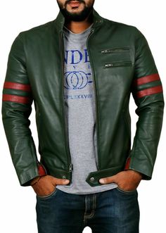 M.M.LEATHER 100% Dark Green & Gray Pure Lambskin Biker Men's Suede Leather Jacket All Size XS To XXXL kindly proceed with your order from the given size chart. Highlights-: Material: 100% Real Leather Closure: Zipper  Style: Leather Jacket CUSTOMIZE ORDERS: We are also dealing with customize order. We customize our order by our tailors. Just send us the picture of jacket you want to made with providing basic necessary details with your required size. So we can understand your requirements. Our expert team will review the design and get back to you with the price and delivery time within 2 working days. COST FOR CUSTOMIZE ORDERS: We are dealing with very low price in leather and we are try to make our customer happy with our dealing. The cost of a custom design leather jacket depends on the Mens Leather Blazer, Leather Blazer Women, Jacket Ideas, Green Leather Jackets, Racer Jacket, Lambskin Leather Jacket, Real Leather Jacket, Custom Jacket, Jacket Fashion