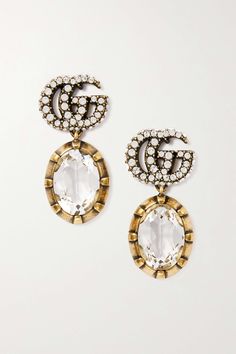 Shop GUCCI Gold-tone and crystal earrings, Explore the latest GUCCI women's collection today on NET A PORTER Gucci Earrings Silver, Gucci Luxury Drop Earrings, Gucci Accessories Jewelry, Gucci Gold Jewelry For Pierced Ears, Gucci Gold Earrings For Formal Occasions, Gucci Designer Gold Earrings, Gucci Silver Formal Earrings, Gucci Silver Earrings For Formal Occasions, Elegant Gucci Silver Earrings