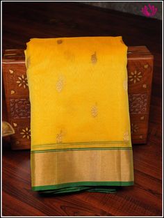 Chanderi Silk Saree in Yellow and Green 1 Yellow Silk Saree, Chanderi Sarees, Regal Elegance, Yellow Saree, Aesthetic Board, Yellow Heart, Indian Traditional