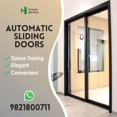 an advertisement for automatic sliding doors